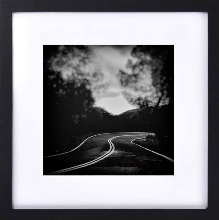 Fine Art Photography Gallery - Framed B&W image of a winding road
